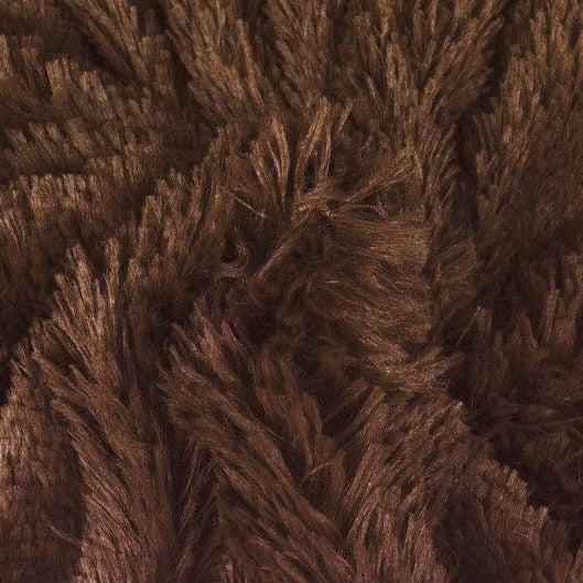 BRUN LÅNGHÅRIG PLYSCH – 30 MM LUGG & TVÄRSGÅENDE STRETCH