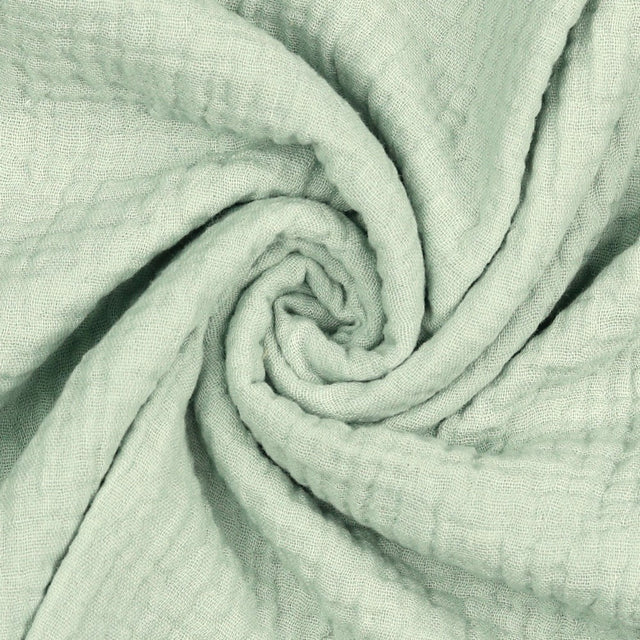 MINTGRÖN DOUBLE GAUZE EKOLOGISK MUSLIN – MJUK & ANDNINGSBAR