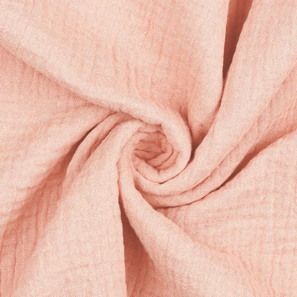 LYS ROSADOUBLE GAUZE ØKOLOGISK MUSSELIN – BLØD OG ÅNDBAR