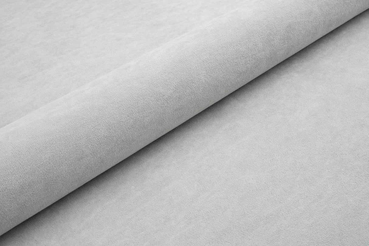 SØLVGRÅ TYK MAT VELOUR MØBELSTOF MED FLEECEBAGSIDE