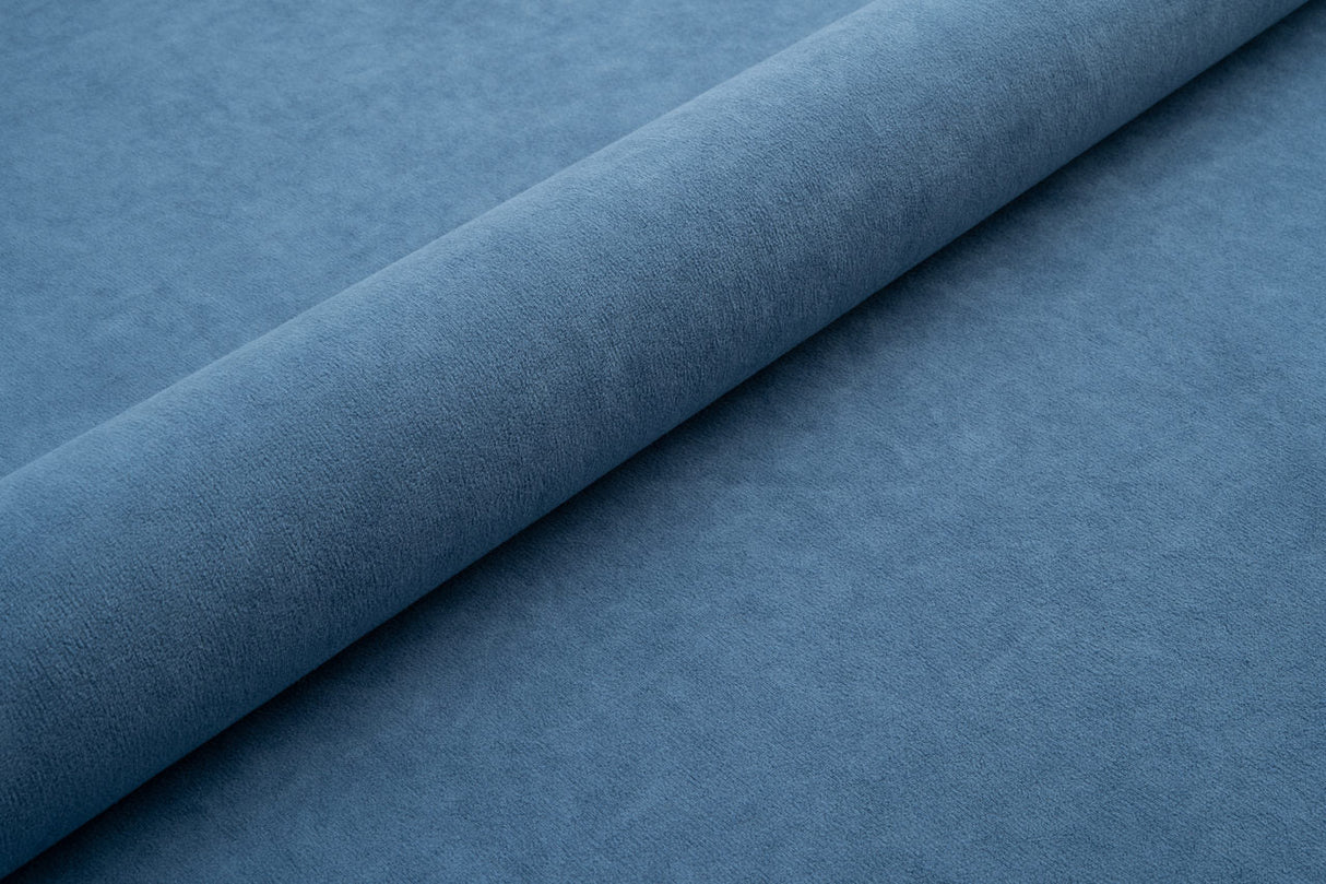 GRÅBLÅ TYK MAT VELOUR MØBELSTOF MED FLEECEBAGSIDE