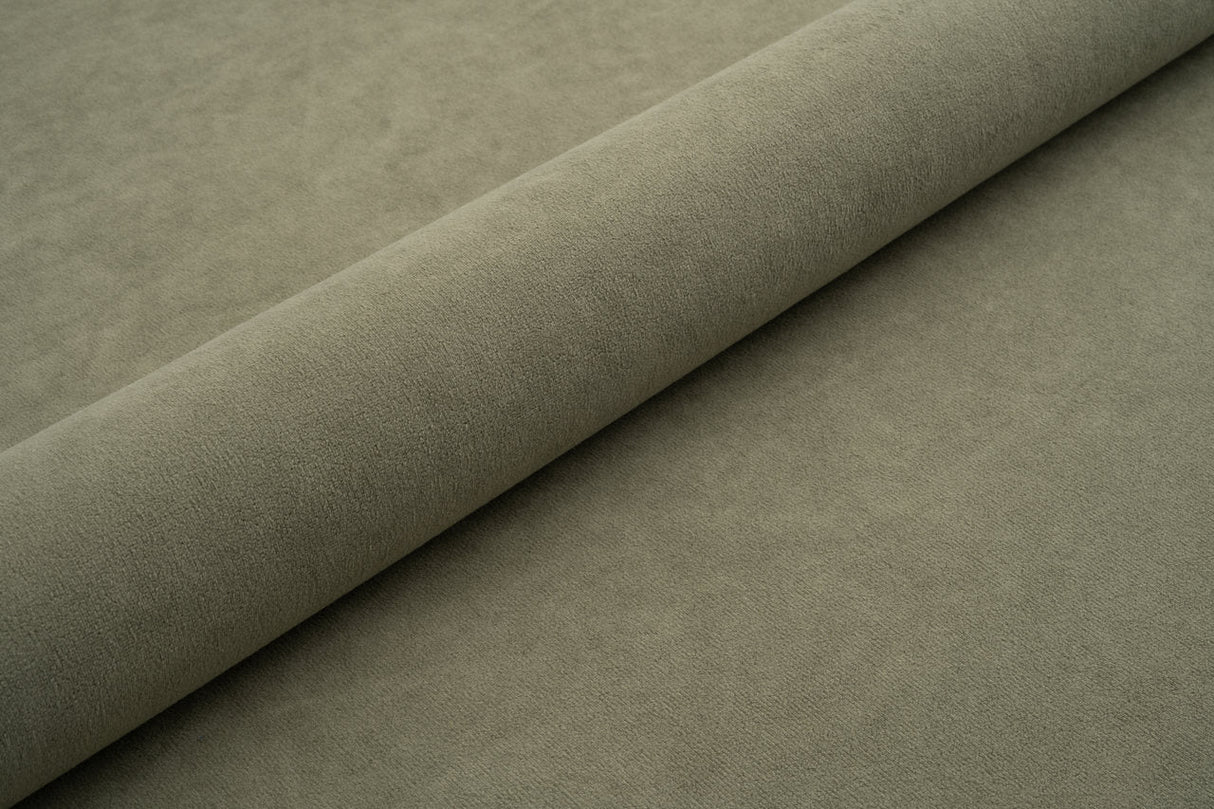 SALVIEGRØN TYK MAT VELOUR MØBELSTOF MED FLEECEBAGSIDE