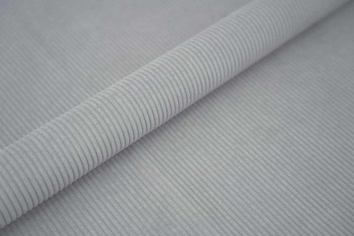 STÅLGRÅ CORD MÖBELTYG – 5 MM RIBBAD SAMMET
