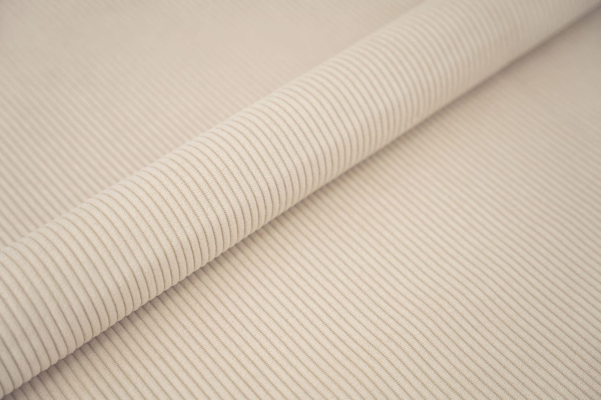 LJUS BEIGE CORD MÖBELTYG – 5 MM RIBBAD SAMMET