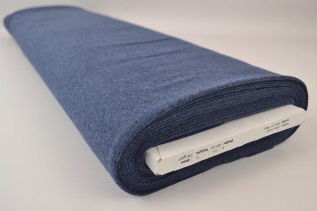 MÖRK JEANS MELANGE BOMULLSJERSEY – NATURLIG, ANDNINGSBAR & STRETCHBAR
