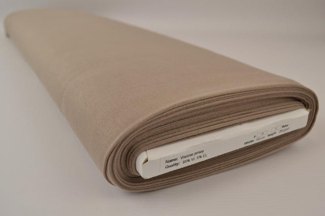TAUPE VISKOSJERSEY – MJUK, ANDNINGSBAR & ELASTISK