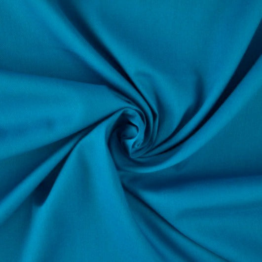 PETROLBLÅ BOMULLSPOPLIN – TÄTT VÄVT BOMULLSTYG