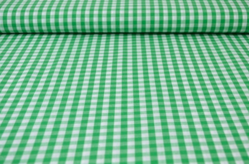 LJUSGRÖN 6,5 MM GINGHAM RUTOR – OEKO-TEX BOMULL, LÄTT & ANDNINGSBART
