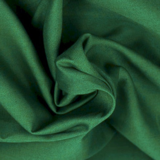 MÖRKGRÖN BOMULLSPOPLIN – TÄTT VÄVT BOMULLSTYG