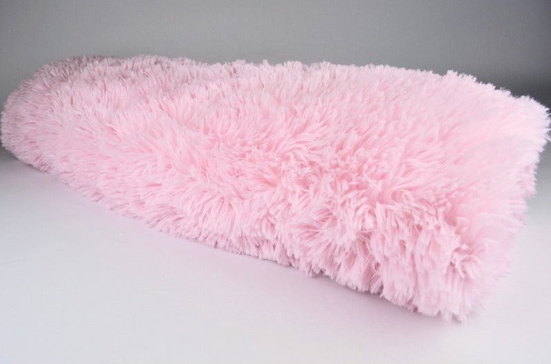LJUSROSA LÅNGHÅRIG PLYSCH – 30 MM LUGG & TVÄRSGÅENDE STRETCH