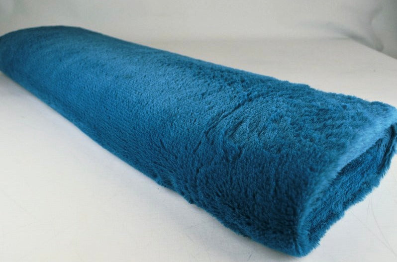 PETROLBLÅ MJUK PLYSCH – 10 MM LUGG & TVÄRSGÅENDE STRETCH