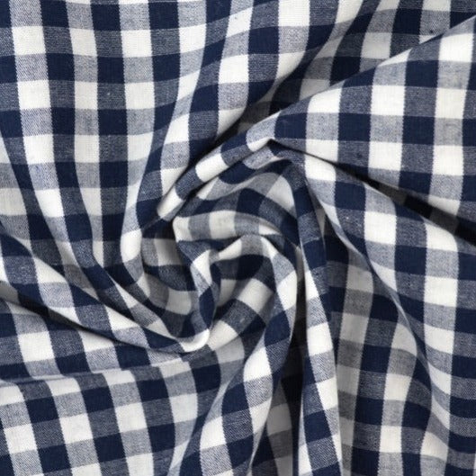 NAVY 6,5 MM GINGHAM RUTOR – OEKO-TEX BOMULL, LÄTT & ANDNINGSBART