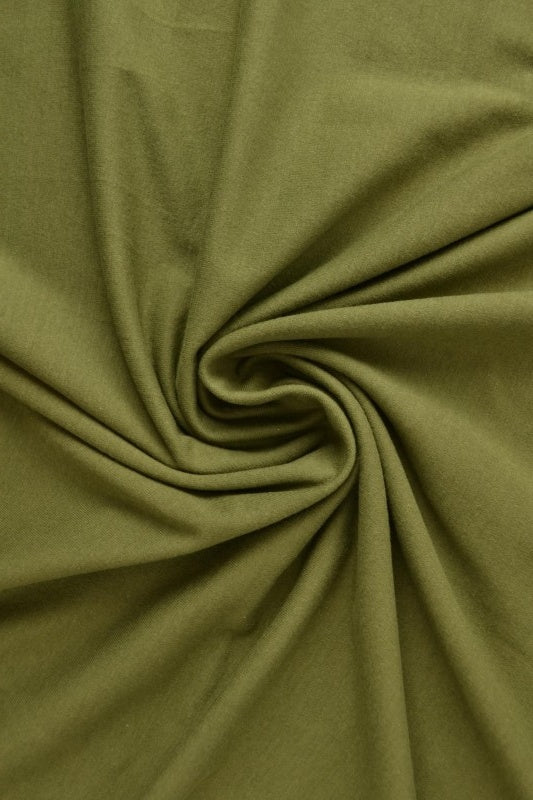 MÖRK MOSSGRÖN BOMULLSJERSEY – NATURLIG, ANDNINGSBAR & STRETCHIG