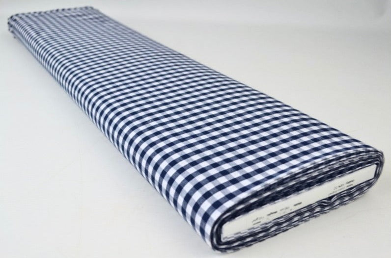 NAVY 6,5 MM GINGHAM RUTOR – OEKO-TEX BOMULL, LÄTT & ANDNINGSBART