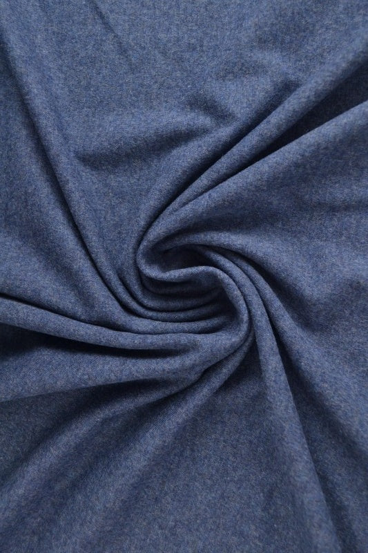 MÖRK JEANS MELANGE BOMULLSJERSEY – NATURLIG, ANDNINGSBAR & STRETCHBAR