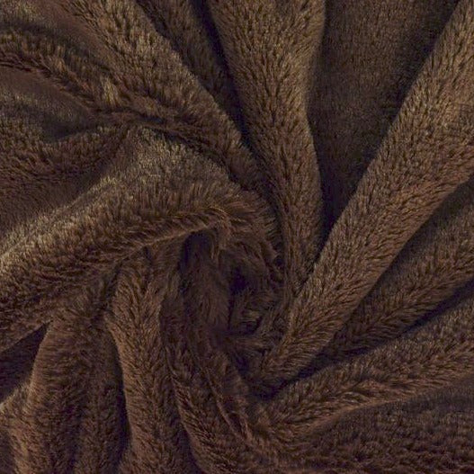 BRUN MJUK PLYSCH – 10 MM LUGG & TVÄRSGÅENDE STRETCH