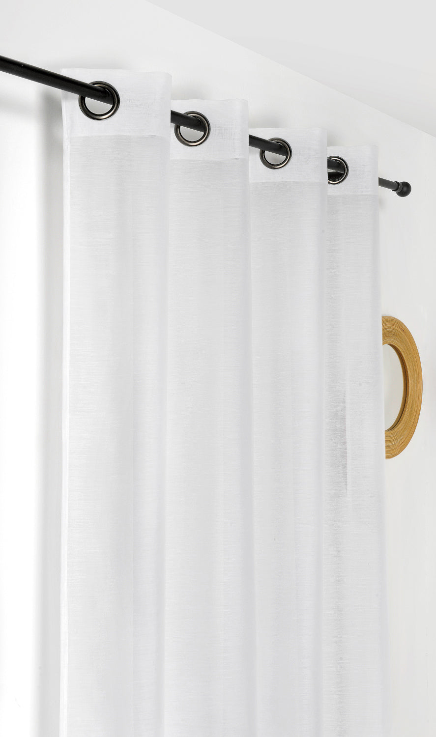 BRANDHÆMMENDE HØR LOOK GARDINSTOF - HVID