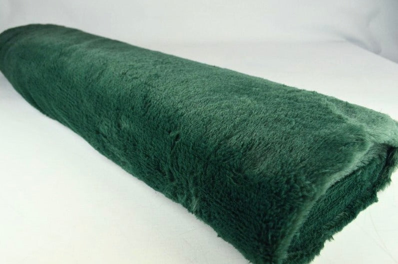 MÖRKGRÖN MJUK PLYSCH – 10 MM LUGG & TVÄRSGÅENDE STRETCH