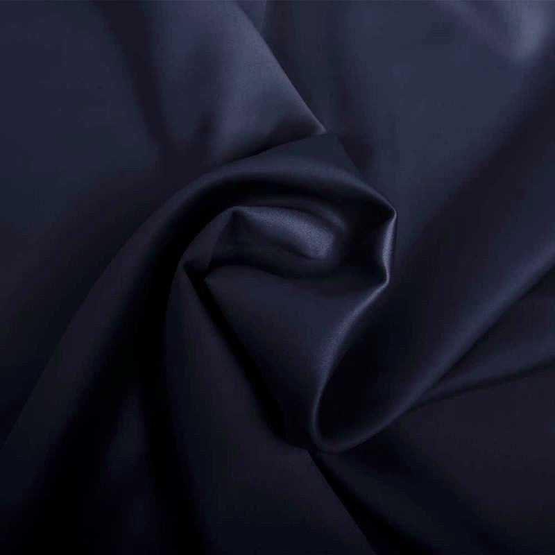 MARINBLÅ MATT SATIN MED STRETCH – 2-VÄGSSTRETCH & MATT LYSTER