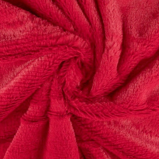 RÖD MJUK PLYSCH – 10 MM LUGG & TVÄRSGÅENDE STRETCH