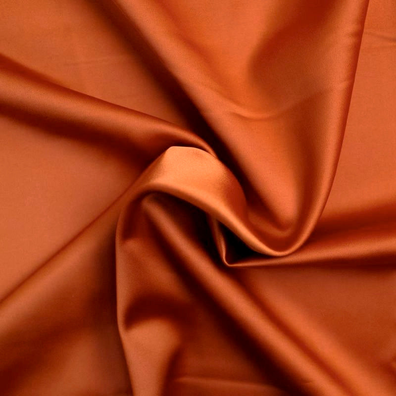 TERRAKOTTAFÄRGAD MATT SATIN MED STRETCH – 2-VÄGSSTRETCH & MATT LYSTER