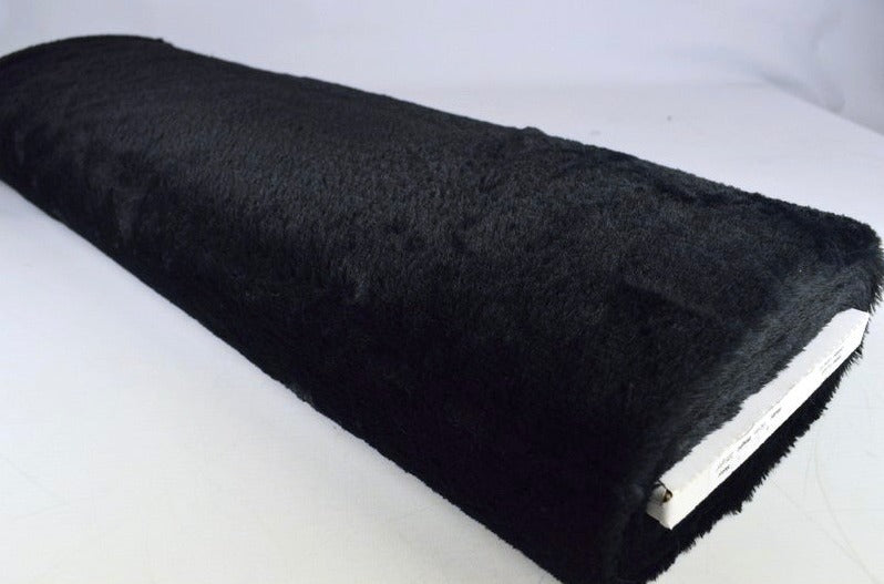 SVART MJUK PLYSCH – 10 MM LUGG & TVÄRSGÅENDE STRETCH