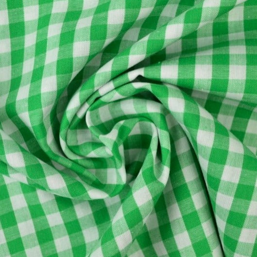 LJUSGRÖN 6,5 MM GINGHAM RUTOR – OEKO-TEX BOMULL, LÄTT & ANDNINGSBART