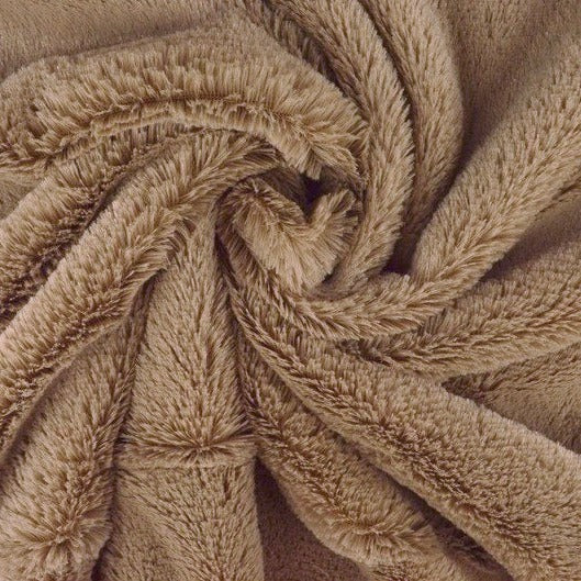 TAUPE MJUK PLYSCH – 10 MM LUGG & TVÄRSGÅENDE STRETCH
