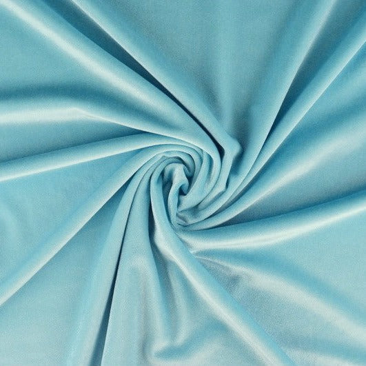 BLÅ VELOUR MED STRETCH – MJUK STICKAD KVALITET