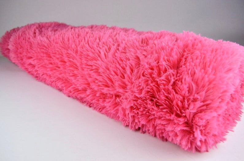 PINK LÅNGHÅRIG PLYSCH – 30 MM LUGG & TVÄRSGÅENDE STRETCH