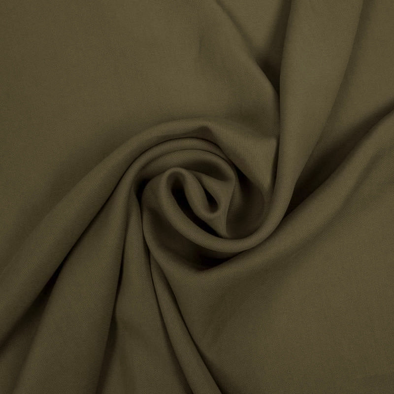 STÖVIG OLIVGRÖN TENCEL™ TWILL – NATURLIGT MJUK, ANDAS & MED SMIDIG DRAPERING