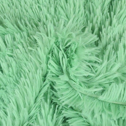 MINTGRÖN LÅNGHÅRIG PLYSCH – 30 MM LUGG & TVÄRSGÅENDE STRETCH