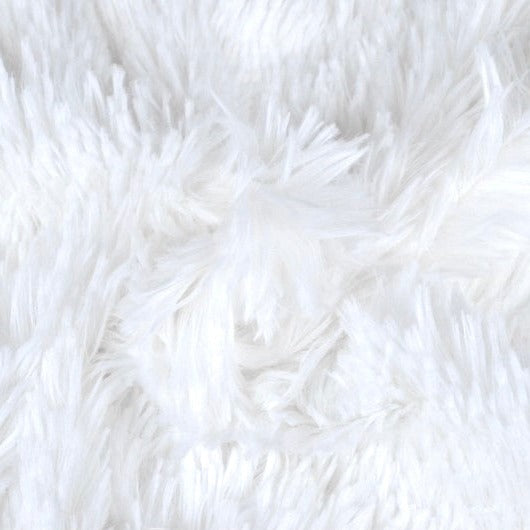 VIT LÅNGHÅRIG PLYSCH – 30 MM LUGG & TVÄRSGÅENDE STRETCH
