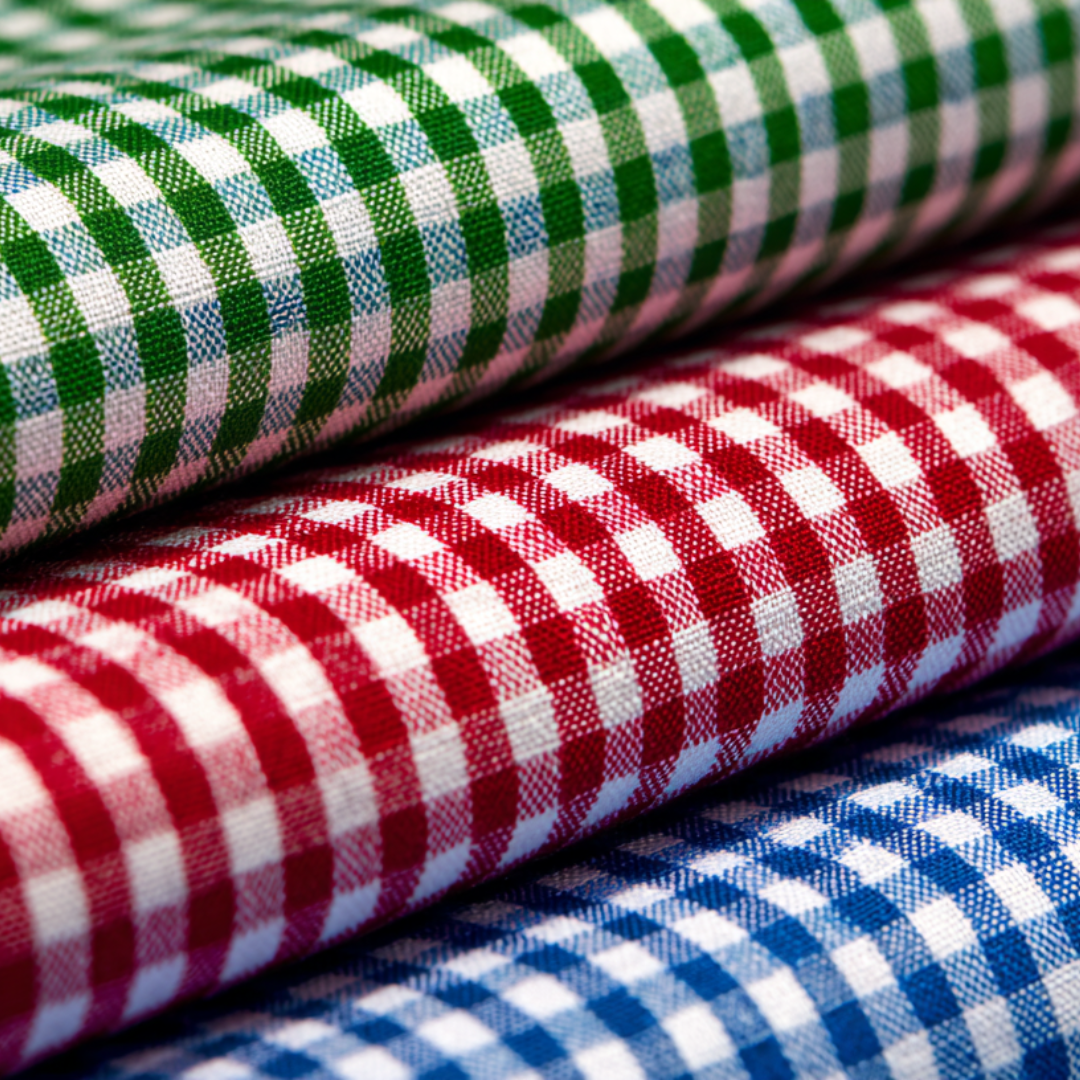 LJUSROSA 6,5 MM GINGHAM RÄNDER – OEKO-TEX BOMULL, LÄTT & ANDNINGSBART