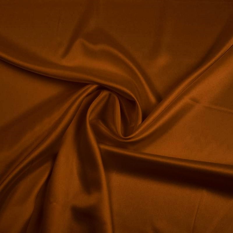 MÖRK KOPPARFÄRGAD SILKESATIN MED LÄTT STRETCH – MJUK & SLÄT YTA