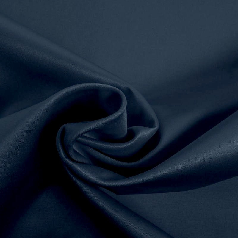 MØRK STÅLBLÅ SELENA TUNG BRUDESATIN MED LET STRÆK