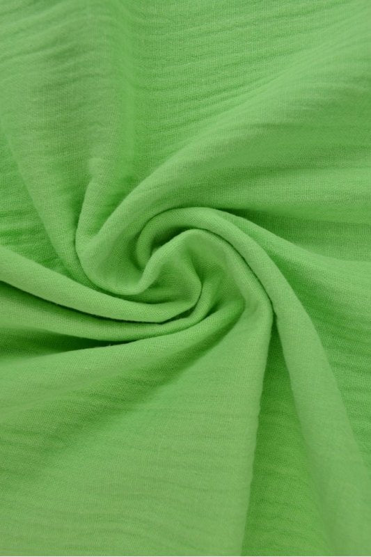 LIMEGRÖN DOUBLE GAUZE MUSSLIN – MJUK & ANDNINGSBAR