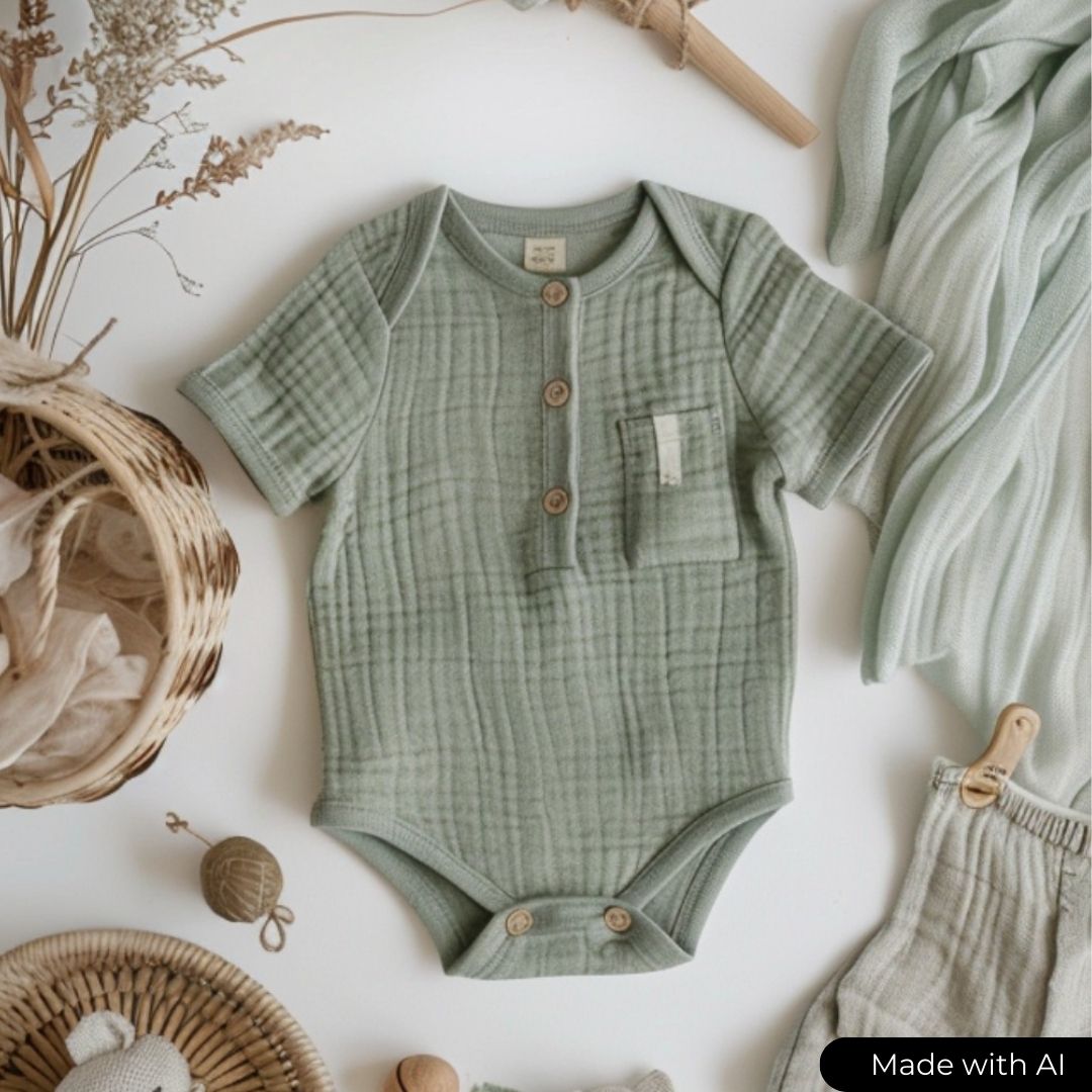 VINTAGE GRØN DOUBLE GAUZE MUSSELIN – BLØD & ÅNDBAR