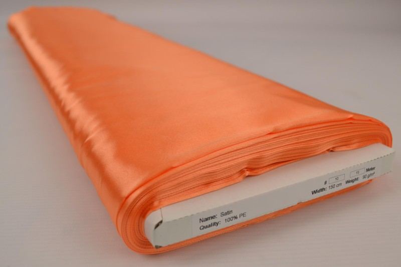 ORANGE SATIN TYG – LÄTT & GLANSIGT