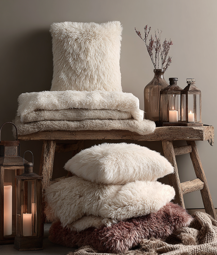 TAUPE LÅNGHÅRIG PLYSCH – 30 MM LUGG & TVÄRSGÅENDE STRETCH