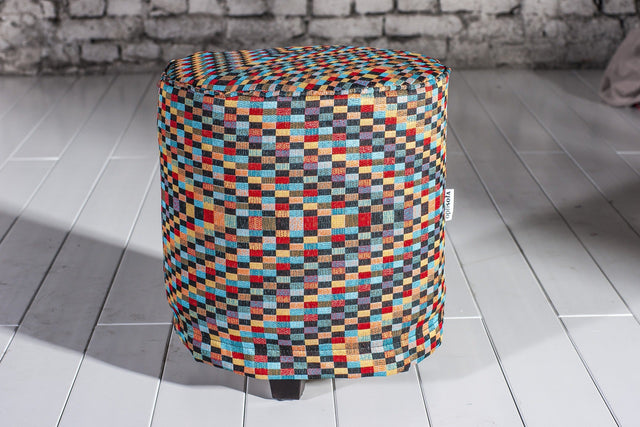 PASTEL KONFETTI-TERN PÅ SORT BARCELONA JACQUARD DEKORATIONSSTOF – KONFETTI-TERN