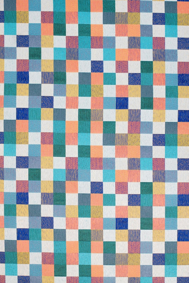 KONFETTI-TERN PÅ CREMEHVID BARCELONA JACQUARD DEKORATIONSSTOF – KONFETTI-TERN