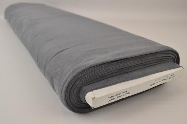 MÖRK GRÅ BOMULLSJERSEY – NATURLIG, ANDNINGSBAR & STRETCHIG