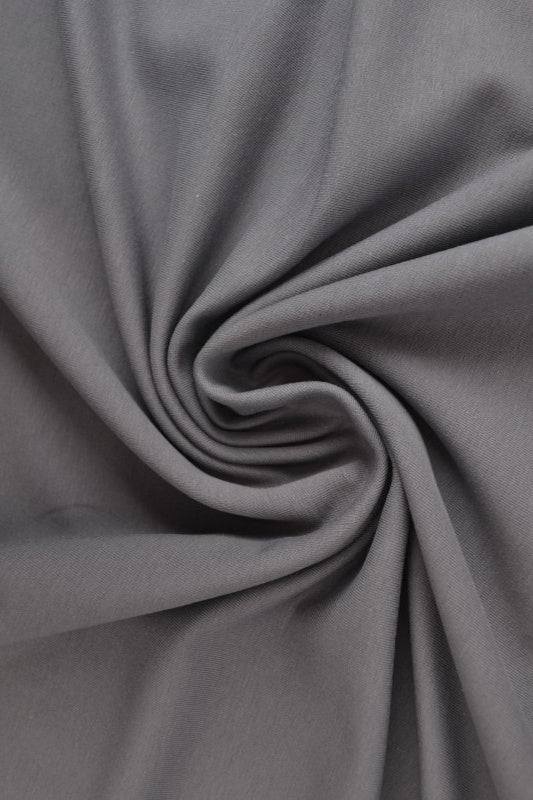 MÖRKGRÅ FRENCH TERRY – MJUK BOMULLSSTICKAD METERVARA MED STRETCH
