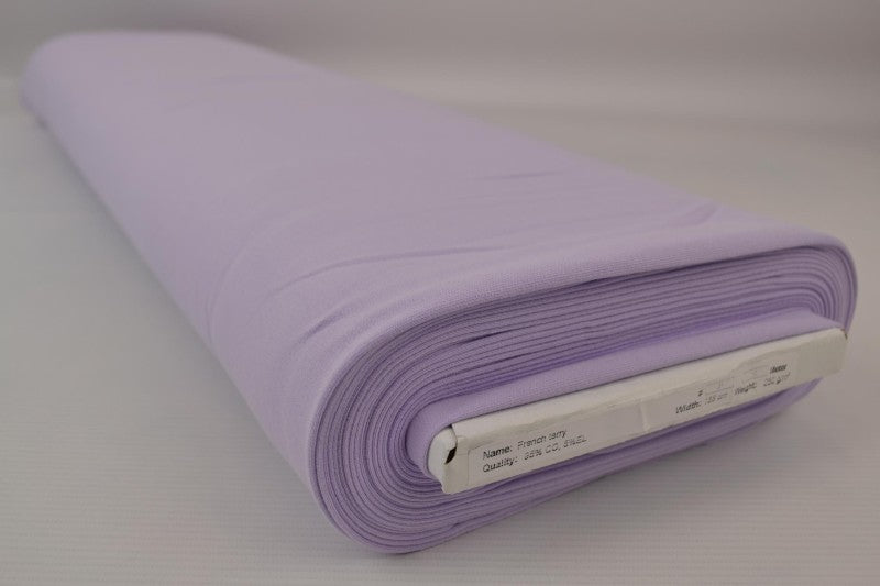 LAVENDEL FRENCH TERRY – MJUK BOMULLSSTICKAD METERVARA MED STRETCH