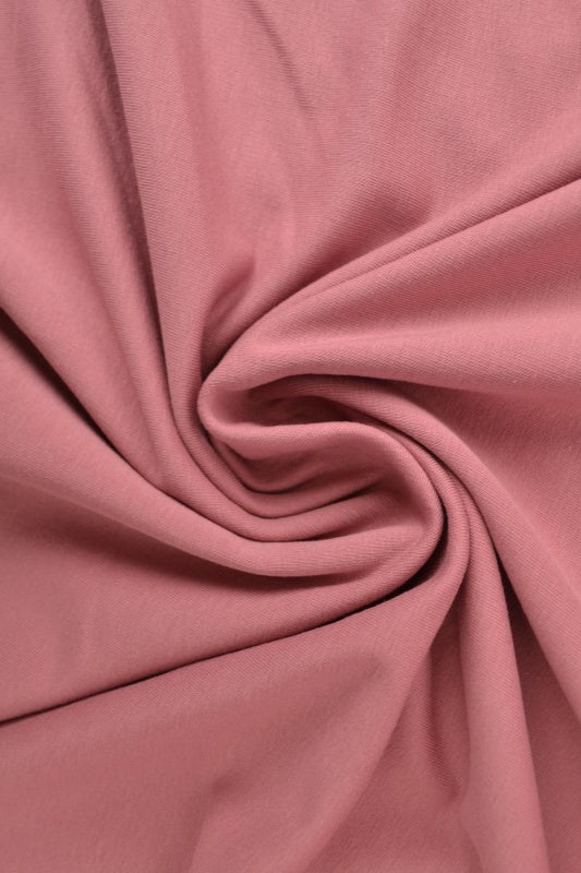 MÖRK VINTAGE ROSA FRENCH TERRY – MJUK BOMULLSSTICKAD METERVARA MED STRETCH
