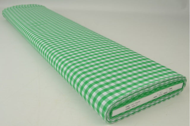 LJUSGRÖN 6,5 MM GINGHAM RUTOR – OEKO-TEX BOMULL, LÄTT & ANDNINGSBART