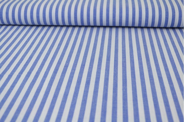 BLÅ 6,5 MM GINGHAM RÄNDER – OEKO-TEX BOMULL, LÄTT & ANDNINGSBART