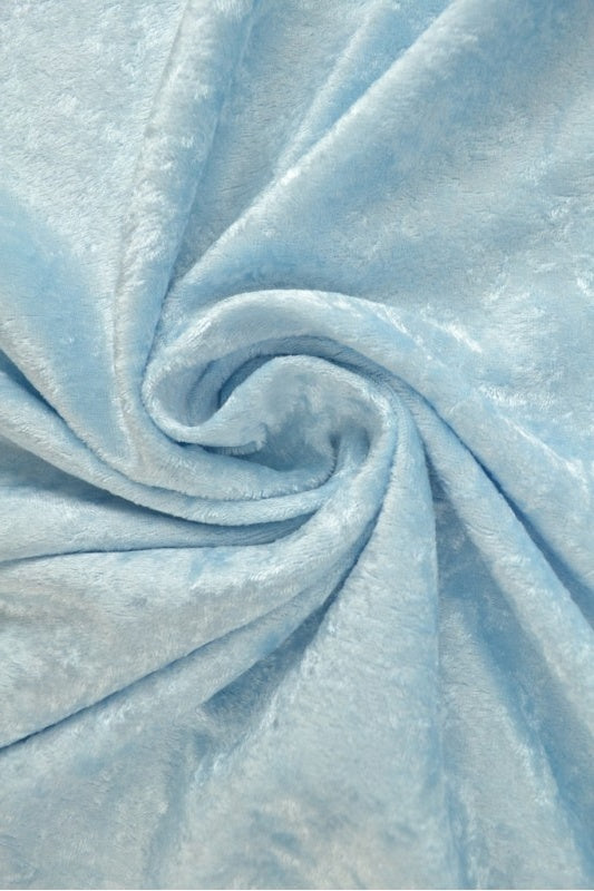 BABYBLÅ KROSSAD VELOUR – STICKAD, STRETCHIG & GLANSFULLT FALL