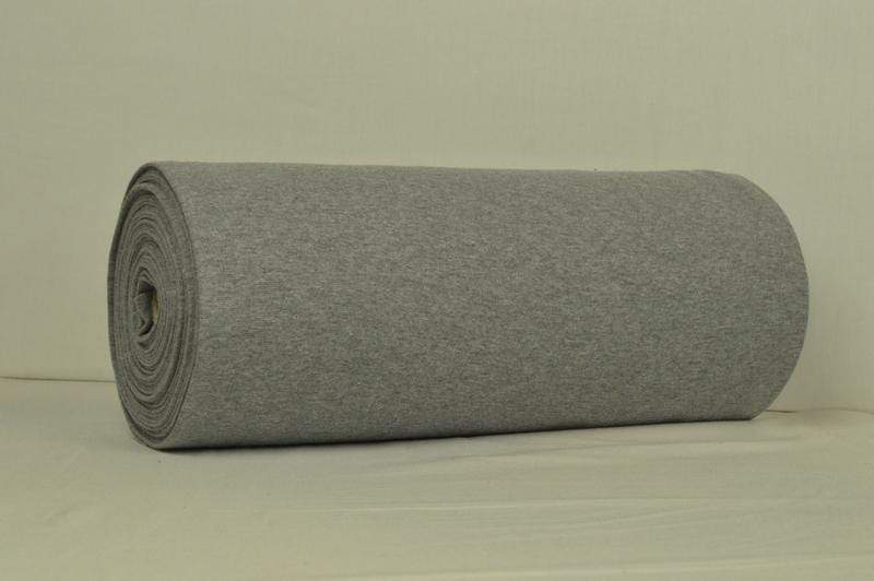 GRÅ MELERET RIB MED STRÆK – BOMULDSRIB & OEKO-TEX